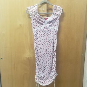 SHEIN new floral knitted white casual evening cocktail bodycon sexy fitted Sz M